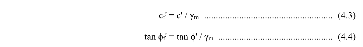 Formulas 4.3&4.4 of Geoguide 1